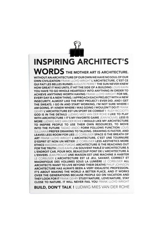 poster "inspiring words" front view