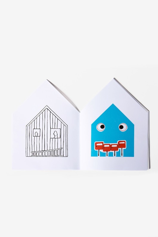 stickers - two smiling houses