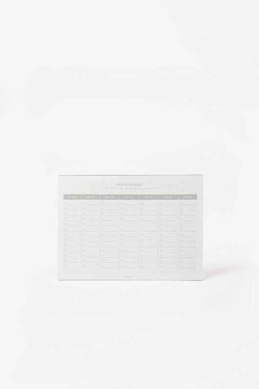 weekly planner - front - white calendar