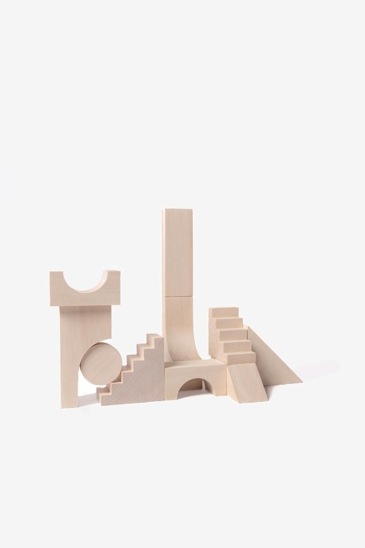 archiblocks wooden building game - shapes and stairs