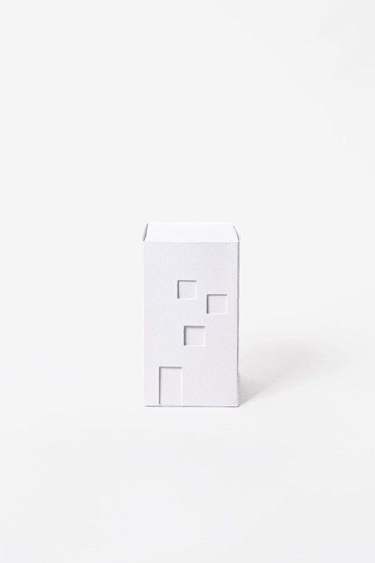 white building-shaped notepad front view
