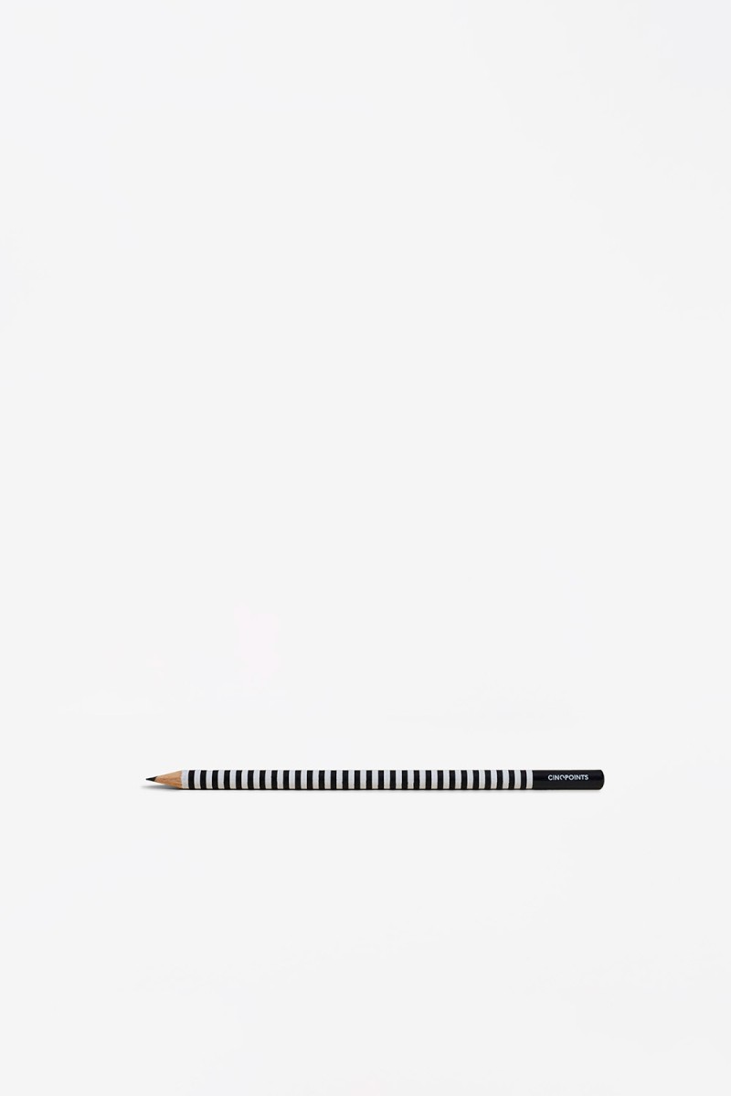 Black and White Striped HB Pencil With Certified Wood Made in France
