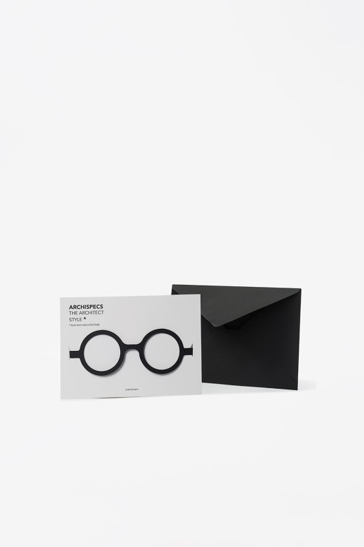 carte postale lunettes d'architectes avec enveloppe