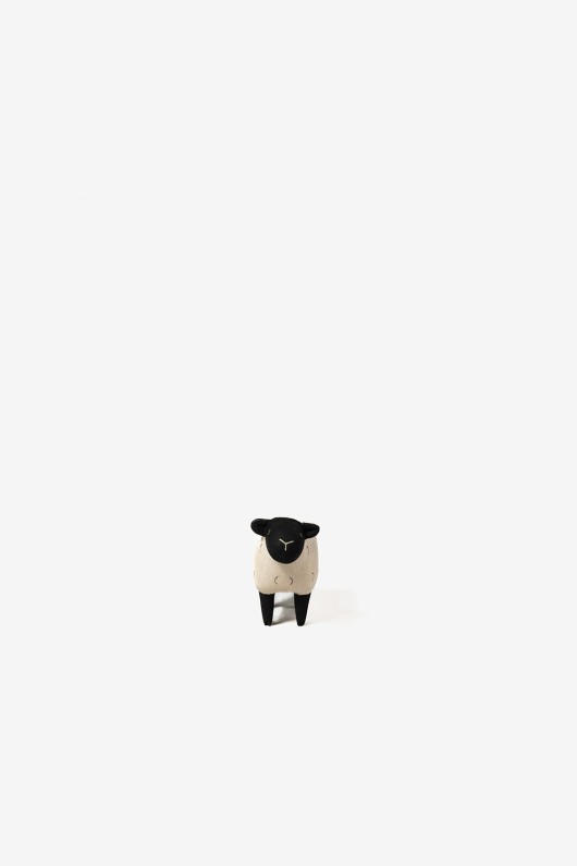 wooden sheep figure - front view
