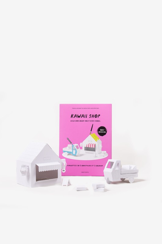 Maquette-en-papier-a-construire-Kawaii-Shop-de-face
