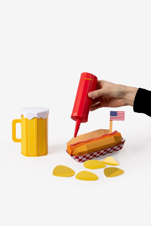maquette-papier-hotdog-drôle