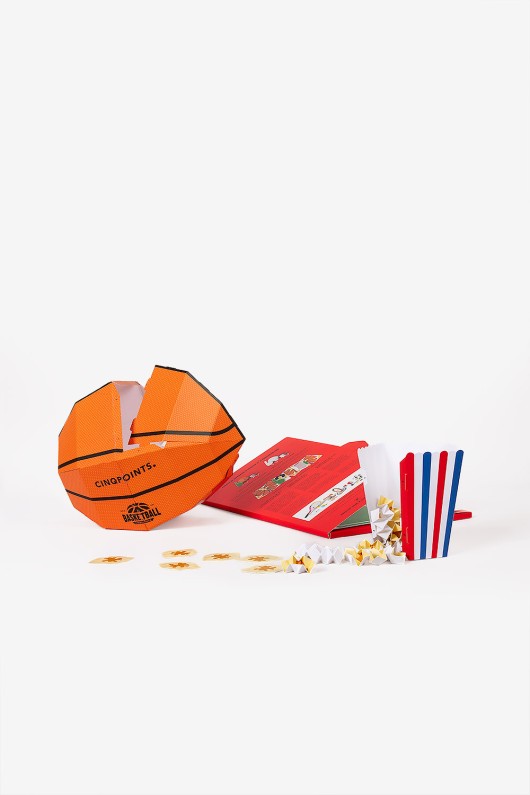 Precut paper model for craft activity at home about basketball