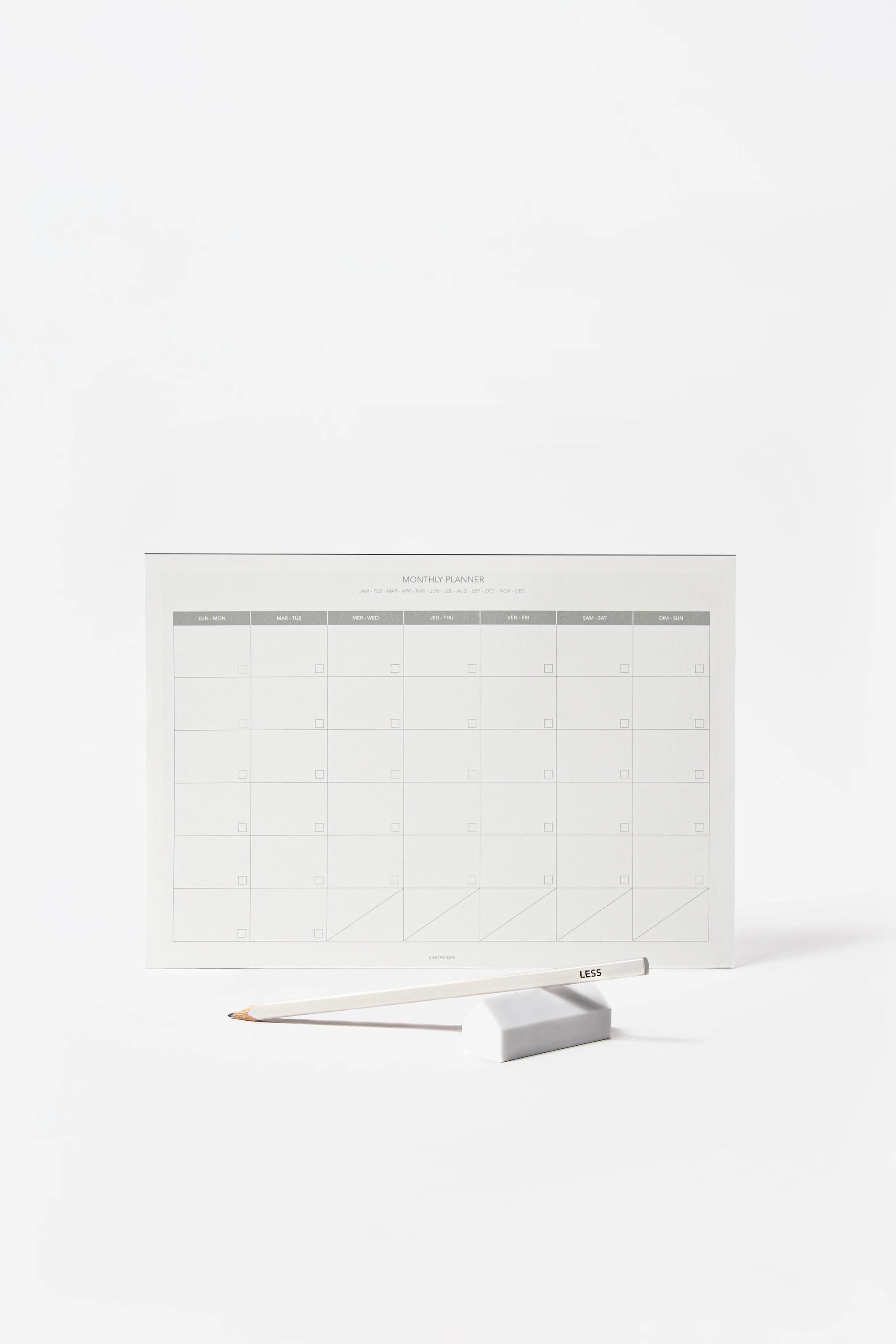 Monthly planner A4 format