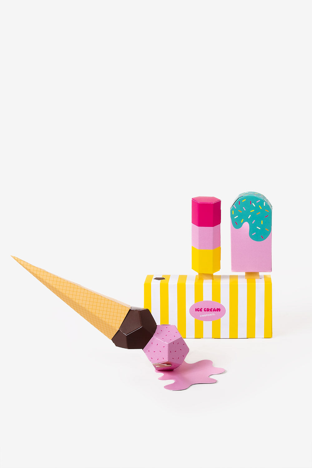 Papercraft Ice cream - 3D Paper Souvenir