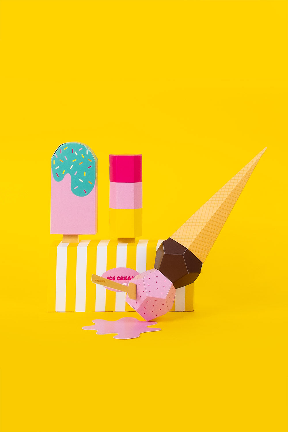 Papercraft Ice cream - 3D Paper Souvenir