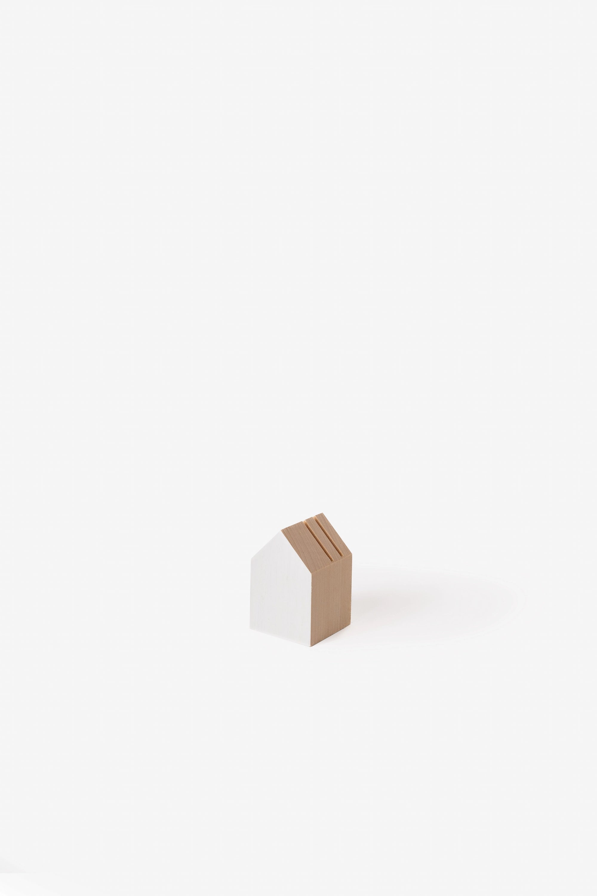 White Wooden Pencil Card Holder - Tiny House