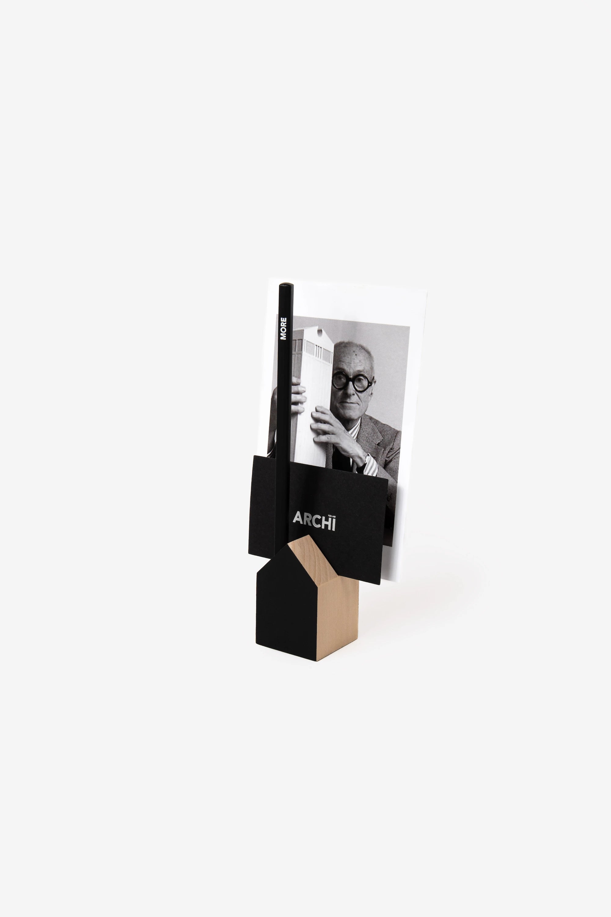 Black Wooden Pencil Card Holder - Tiny House