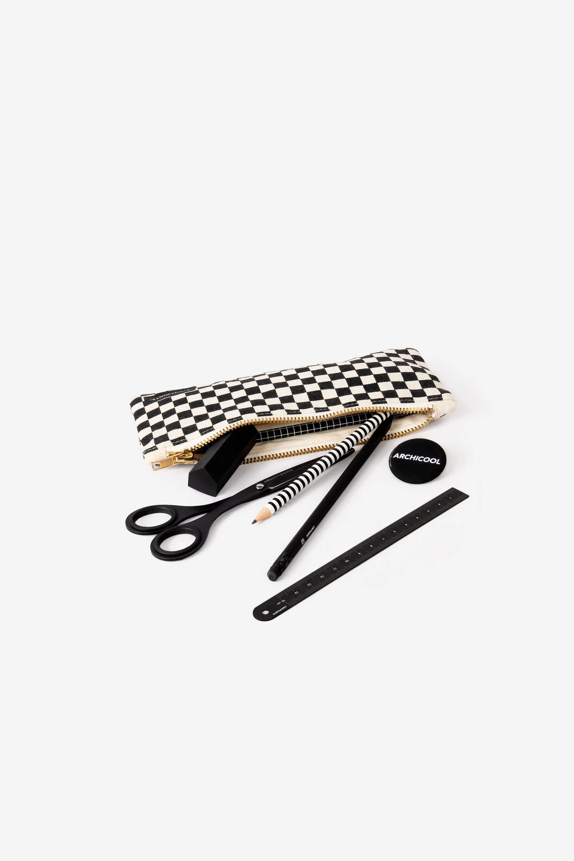 Small checkered pencil case